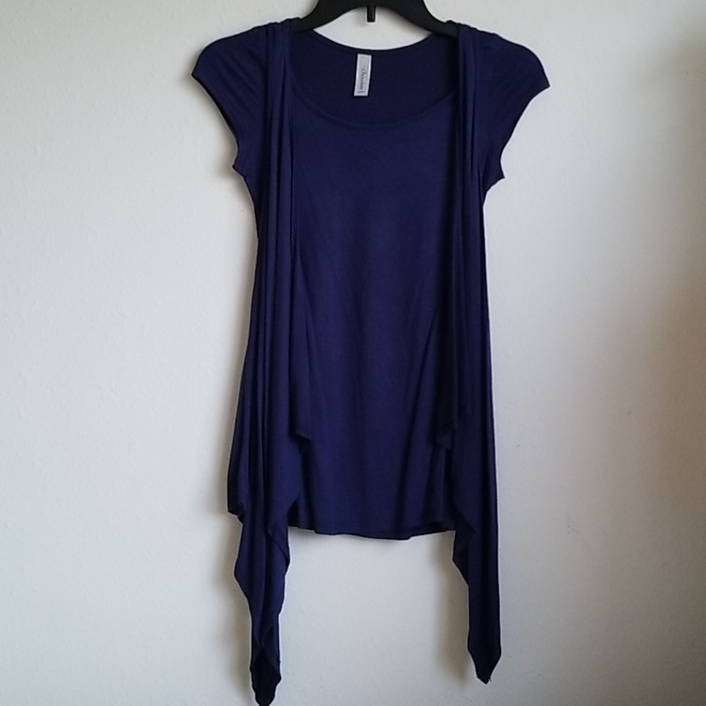 Chocolate Shirt Sewed in Sleeveless Cardigan